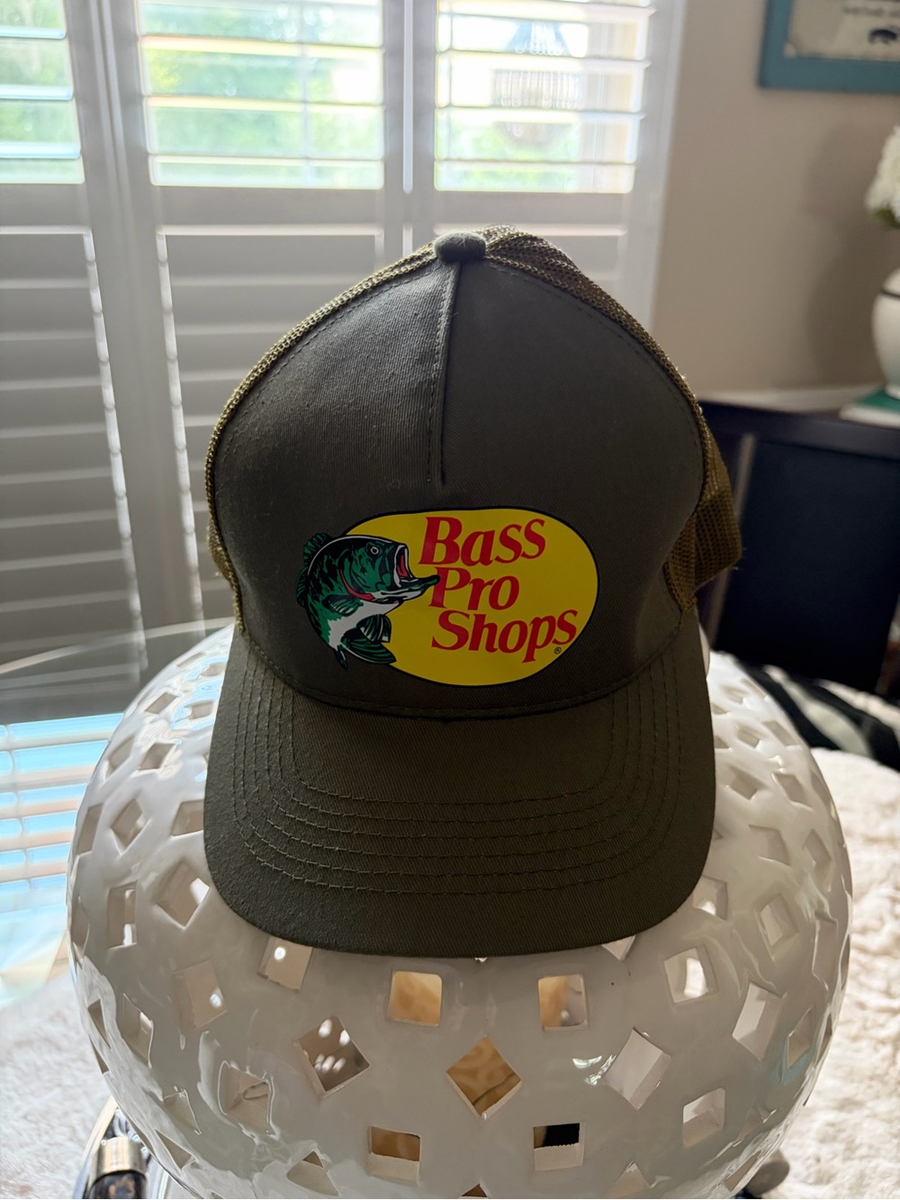 Bass Pro Shops Olive Green Logo Trucker Cap
